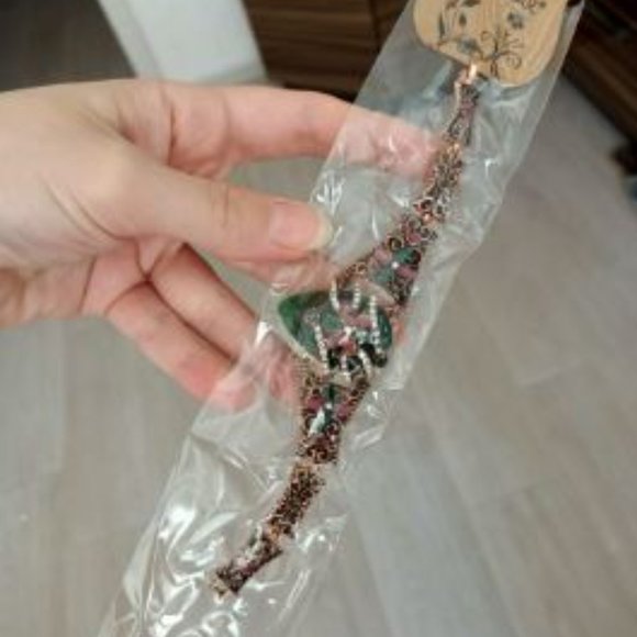 Black Stone Kinel Turkish Jewelry Bracelet For Women Rose Gold Crystal - Picture 3 of 3